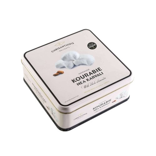 Chrysanthidis Kurabiedes With Whole Almonds In Metal Packaging 450gr - Image 4