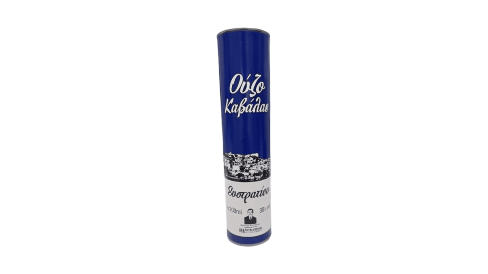 Ouzo "Eustratiou" in a 200ml cylindrical box