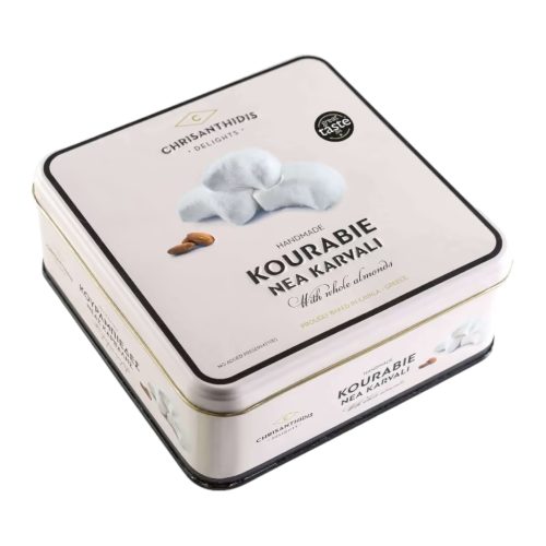 Chrysanthidis Kurabiedes With Whole Almonds In Metal Packaging 450gr - Image 2