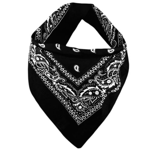 Bandana Handkerchief Cotton Handkerchief Black 54x54cm