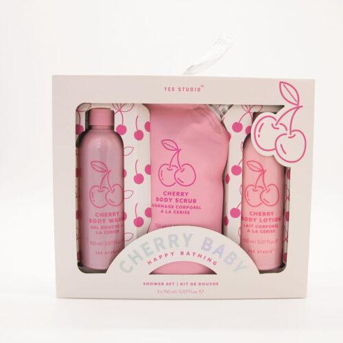 3*150ml duş jeli, losyon ve kese içeren banyo seti, Cherry Baby - Upper Canada tarafından