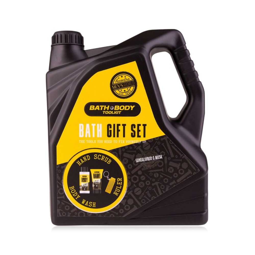 Men's set with hand scrub 30ml, shower gel 100ml & key chain, Bath & Body - Accentra