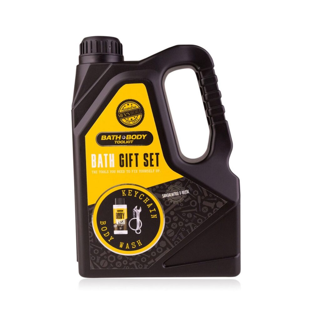 Men's toiletry set with shower gel 100ml & wrench key ring, Bath & Body - Accentra