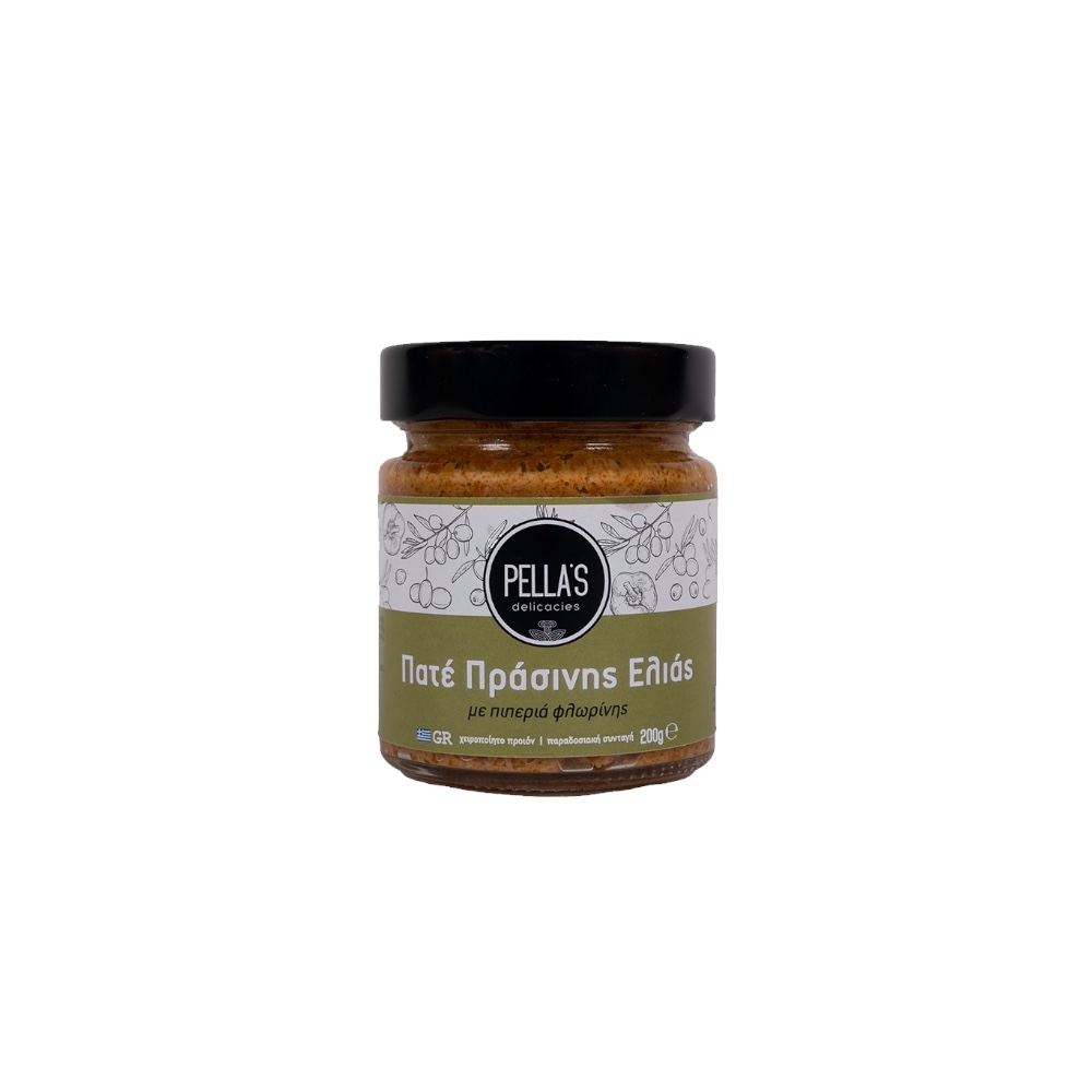 Pella’s Delicacies Πατέ πράσινης ελιάς με πιπεριά φλωρίνης 200gr